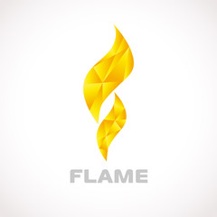Flame logo facet. Fire flame icon vector illustration