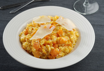 Pumpkin risotto with Parmesan cheese