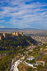 Obraz premium Alhambra, Granada,Panorama mit Albaicin.
