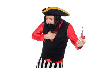 Funny pirate isolated on the white