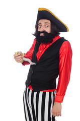Funny pirate isolated on the white
