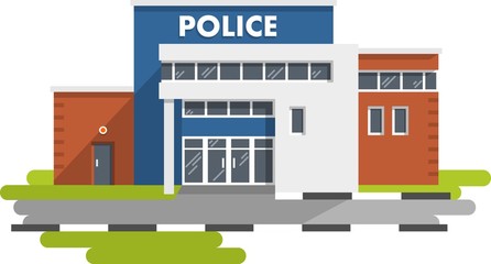 Police station building on white background