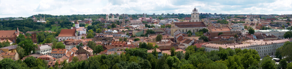 Fototapeta na wymiar Panorama of old Vilnius from the Castle Hill, Lithuania