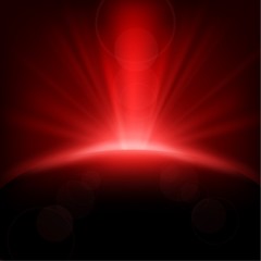 Red rays rising background