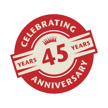 Stamp with the text Celebrating 45 years anniversary