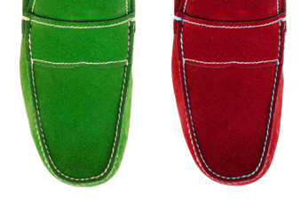 Colourful woman shoes isolated on white