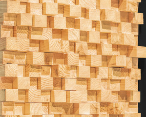 wooden soundproofing. pine timber