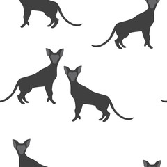 Seamless Pattern of a Cat Silhouettes.