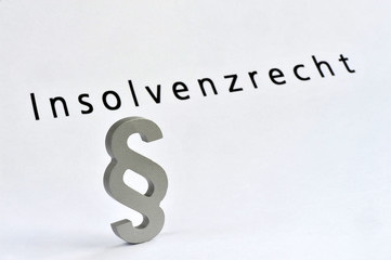 Insolvenz, Insolvenzrecht, Paragraph, Wirtschaftsrecht, Schulden, Zahlungsunf&auml;higkeit, &Uuml;berschuldung, Konkurs, Bankrott, Pleite, Gesetz, Verbraucherinsolvenz, Insolvenzverfahren, Wirtschaft, Justiz