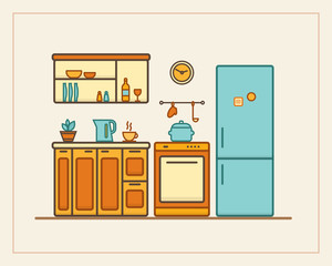 Kitchen with furniture 