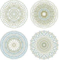 Set of 4 mandalas. Ornamental round pattern. vector illustration