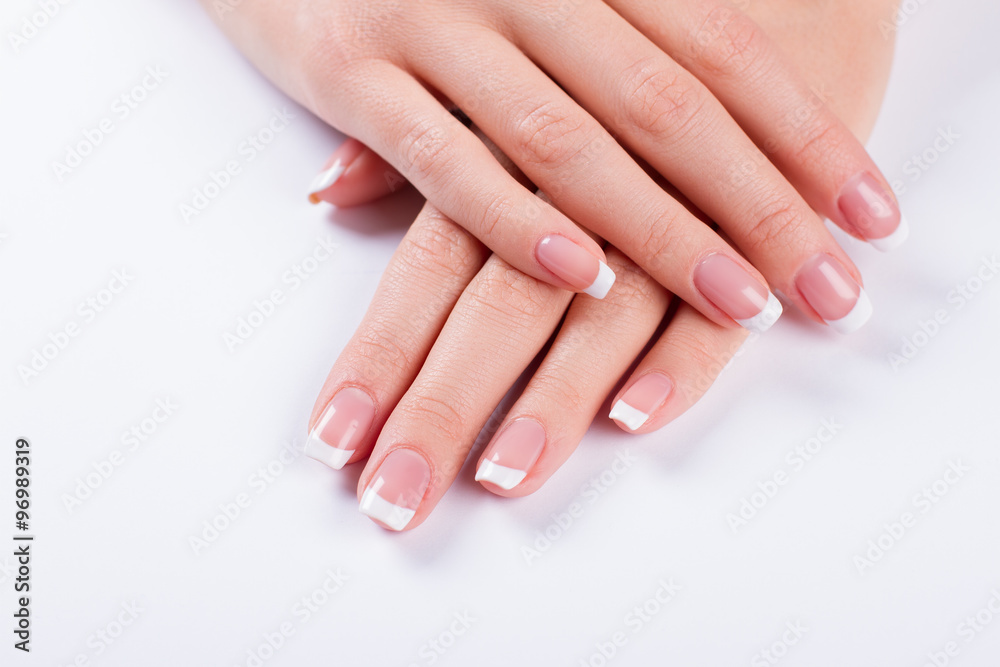 Wall mural beautiful french manicure.