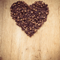 Heart form made from spice cloves