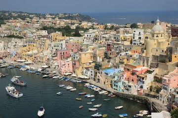 Fototapeta na wymiar Marina Corricella, island of Procida, Naples bay, Italy
