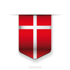 Denmark flag vector ribbon