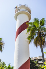 ocean lighthouse tower at the seaside of Marbella in Spain