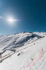 Winter mountains at ski resort