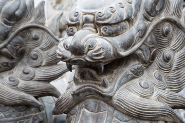 Chinese mythological sculptures in stone