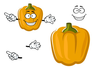 Cartoon sweet yellow bell pepper vegetable