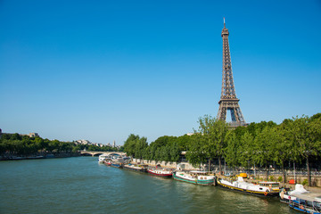Eiffel tower on bright day