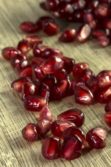 Pomegranate on Cutting Board