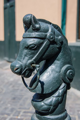 Fototapeta na wymiar Horse Profile Post in New Orleans