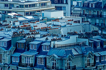 Old photo with parisian rooftops 1