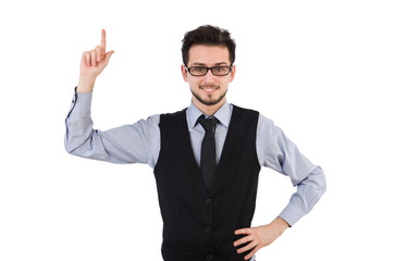 Office worker isolated on white