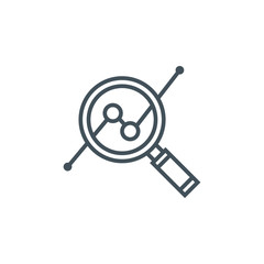 Obraz premium Magnifier analysis icon