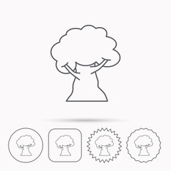 Oak tree icon. Forest wood sign.