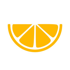 Lemon citrus slice flat icon for apps and websites