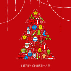 Greeting Christmas card