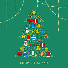 Greeting Christmas card