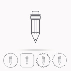 Pencil icon. Drawing tool sign.