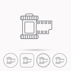 Retro photo icon. Camera roll sign.