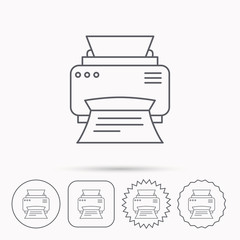 Printer icon. Print document technology sign.