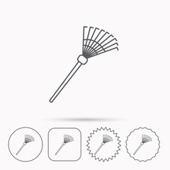 Rake icon. Gardening equipment sign.