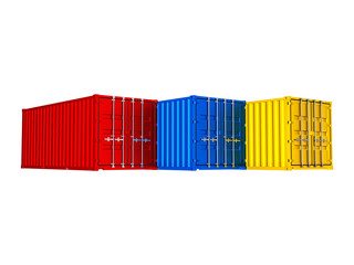 Colorful cargo containers