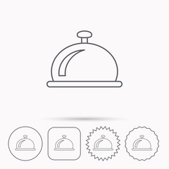 Reception bell icon. Hotel service sign.