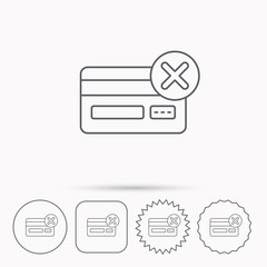 Remove credit card icon. Shopping sign.