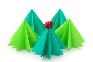 Origami Christmas Trees