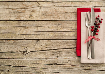 Christmas table place setting