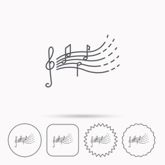 Songs for kids icon. Musical notes, melody sign.