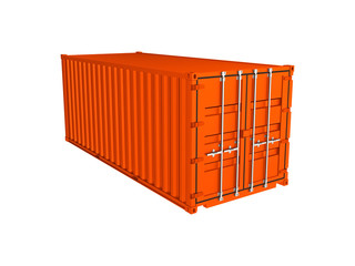Orange sea container