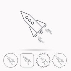 Startup business icon. Rocket sign.