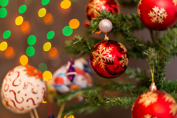 Christmas decoration on tree, candle, joy, christmas time