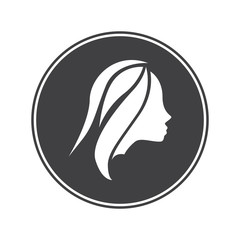 Girl styling hair icon