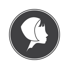 Girl styling hair icon