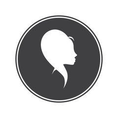 Girl styling hair icon