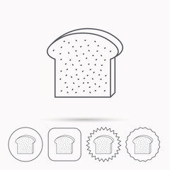 Toast icon. Sliced bread sign.